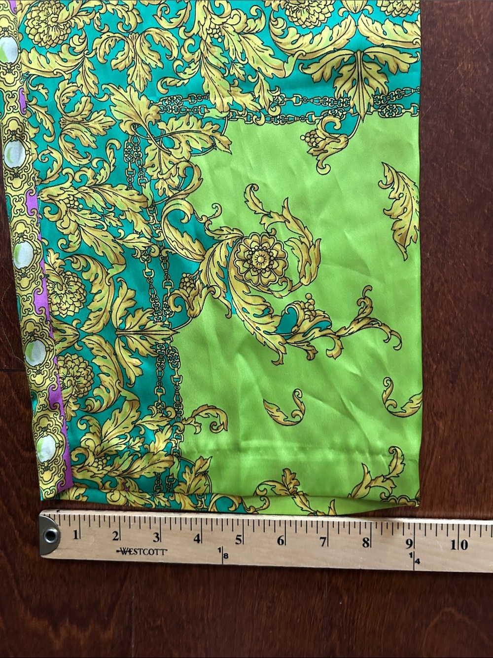 Mango Green Multicolored Baroque Print Satin Pant Set, Size 2, NWT - Picture 13 of 16